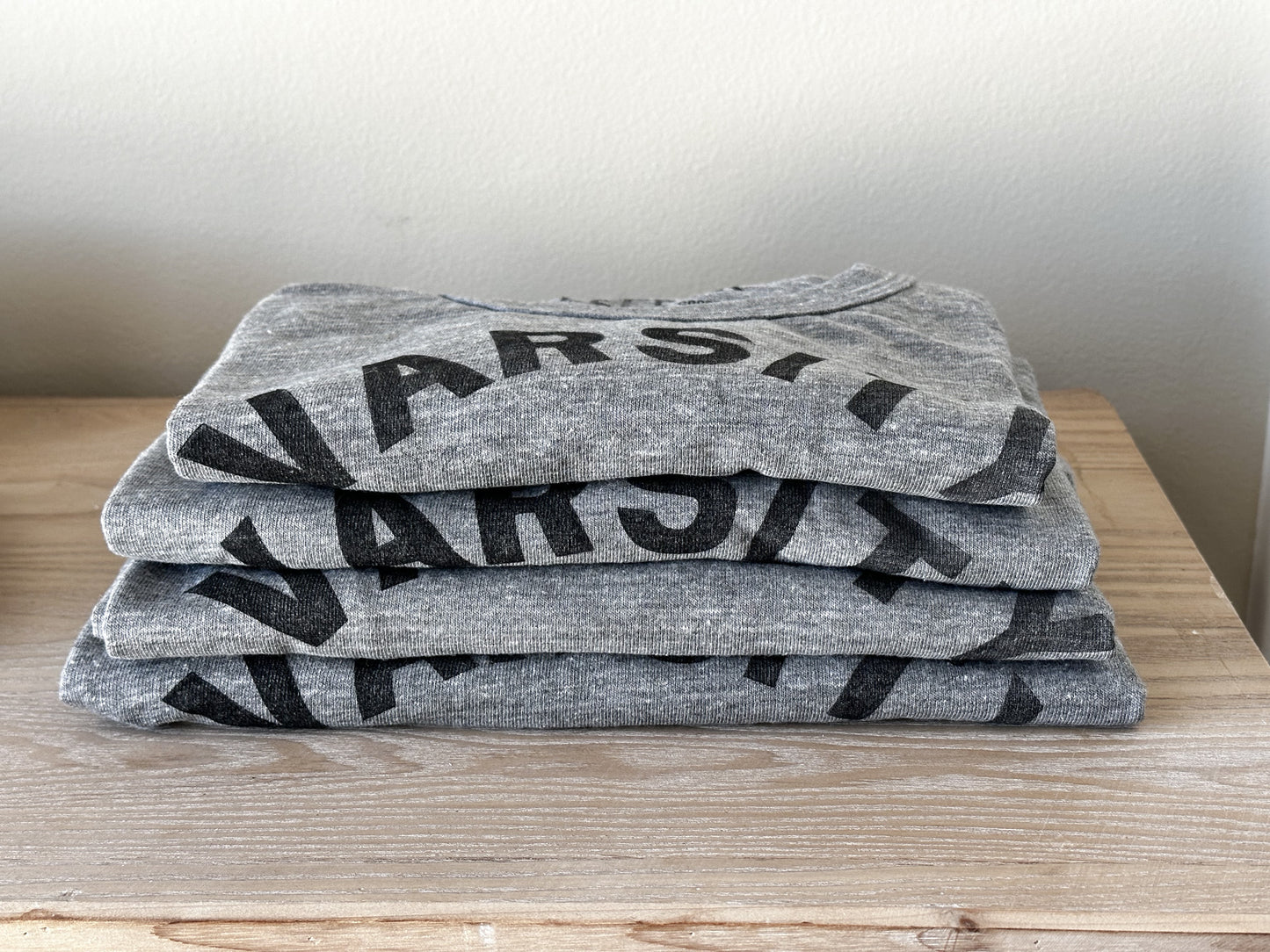 VARSITY ROSTER HAND STAMPED TEE | GREY TRI-BLEND