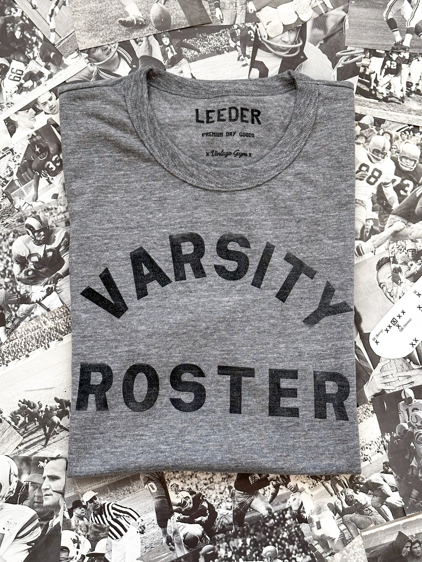 VARSITY ROSTER HAND STAMPED TEE | GREY TRI-BLEND