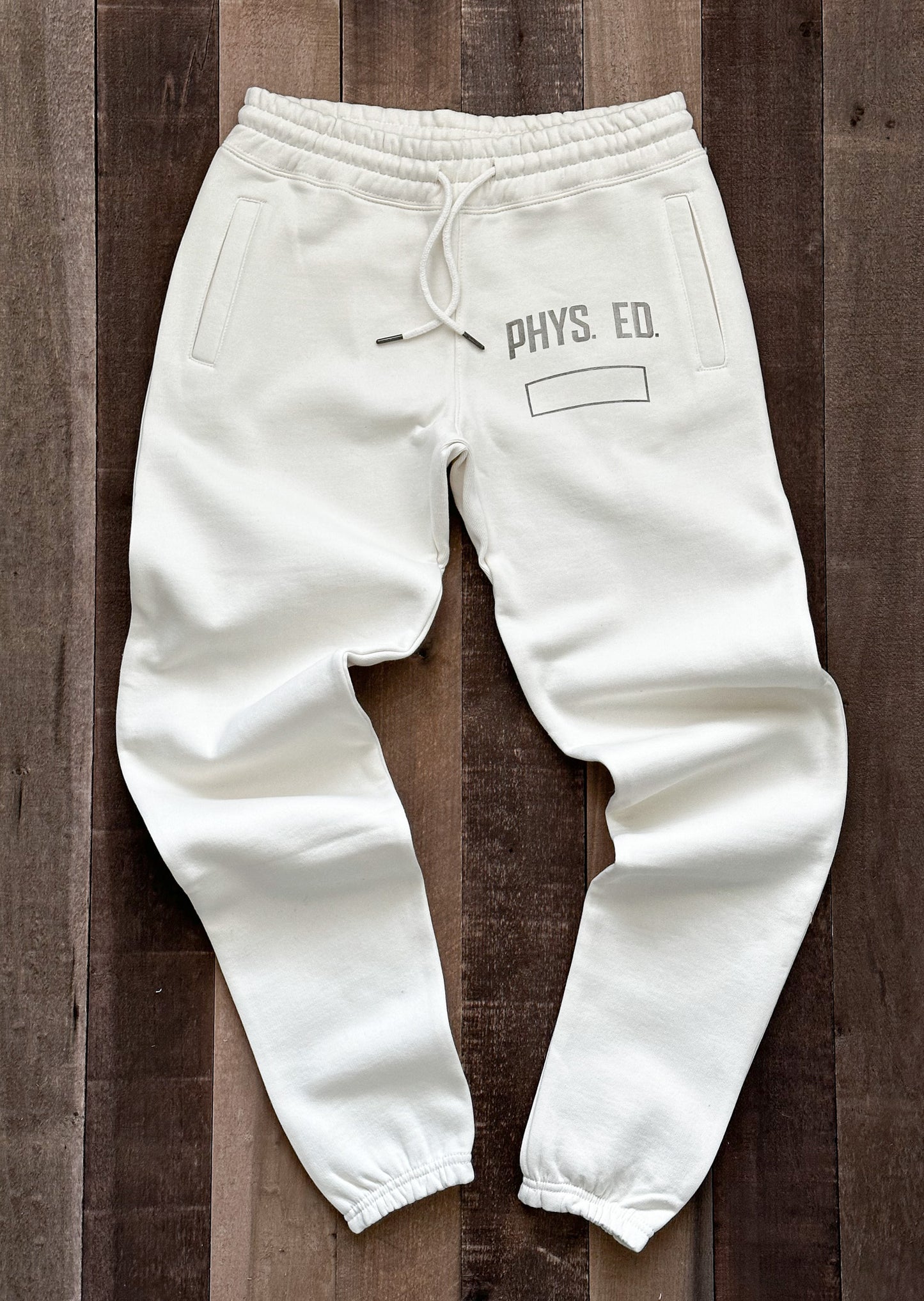 PHYS. ED. HAND STAMPED SWEATPANTS | NATURAL