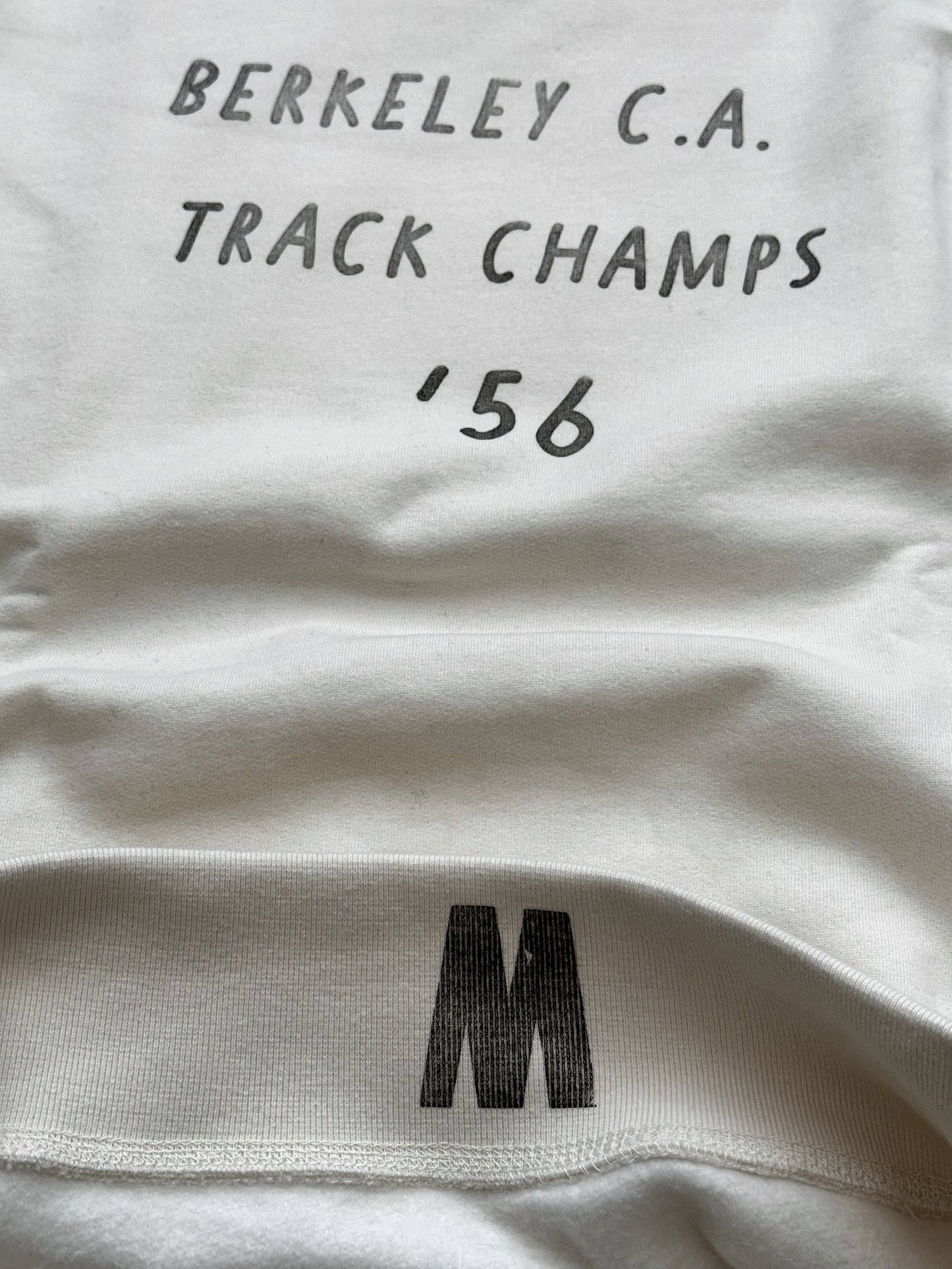 BERKELEY C.A. TRACK CHAMPS '56 HAND STAMPED SWEATSHIRT