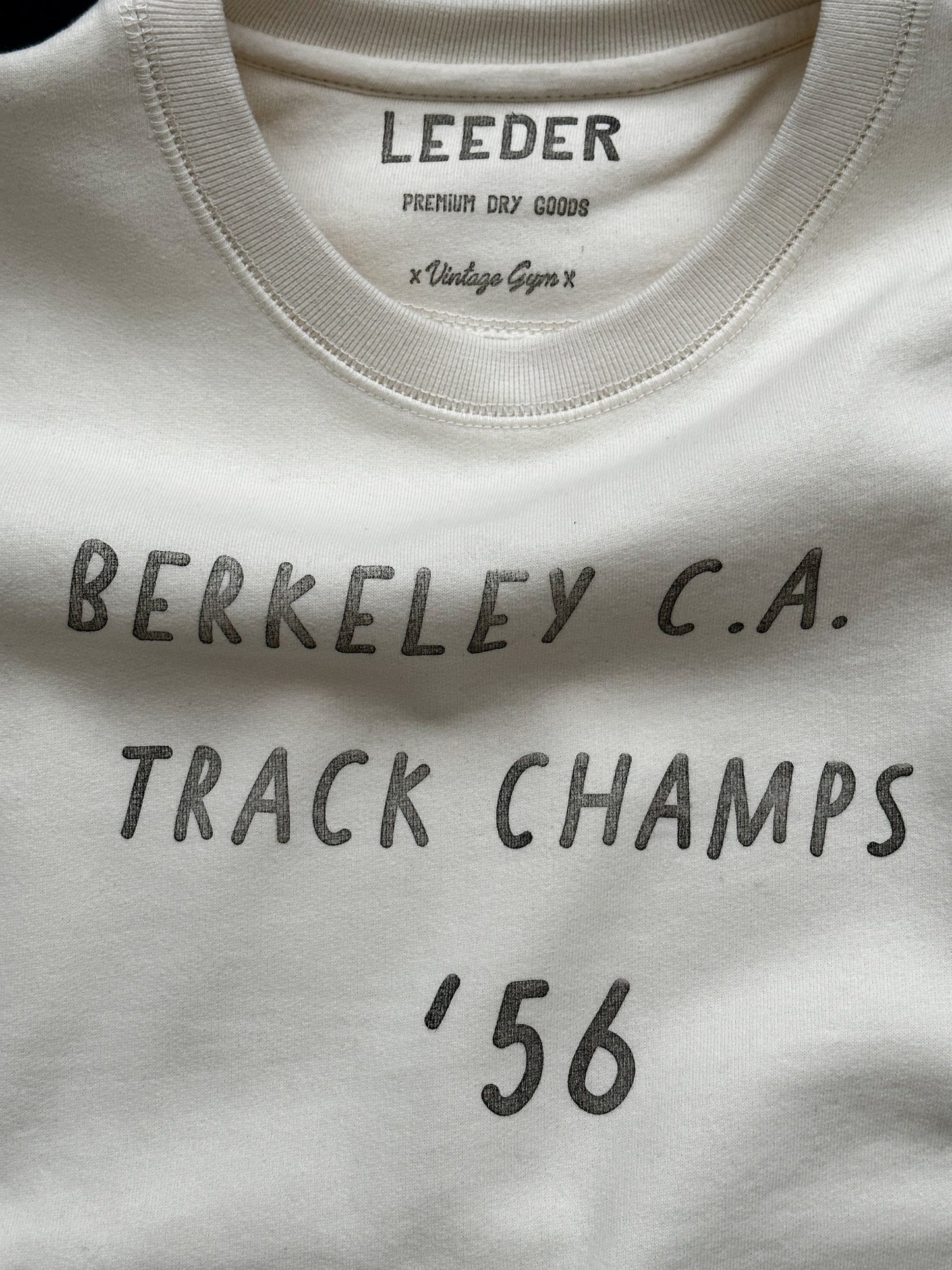 BERKELEY C.A. TRACK CHAMPS '56 HAND STAMPED SWEATSHIRT