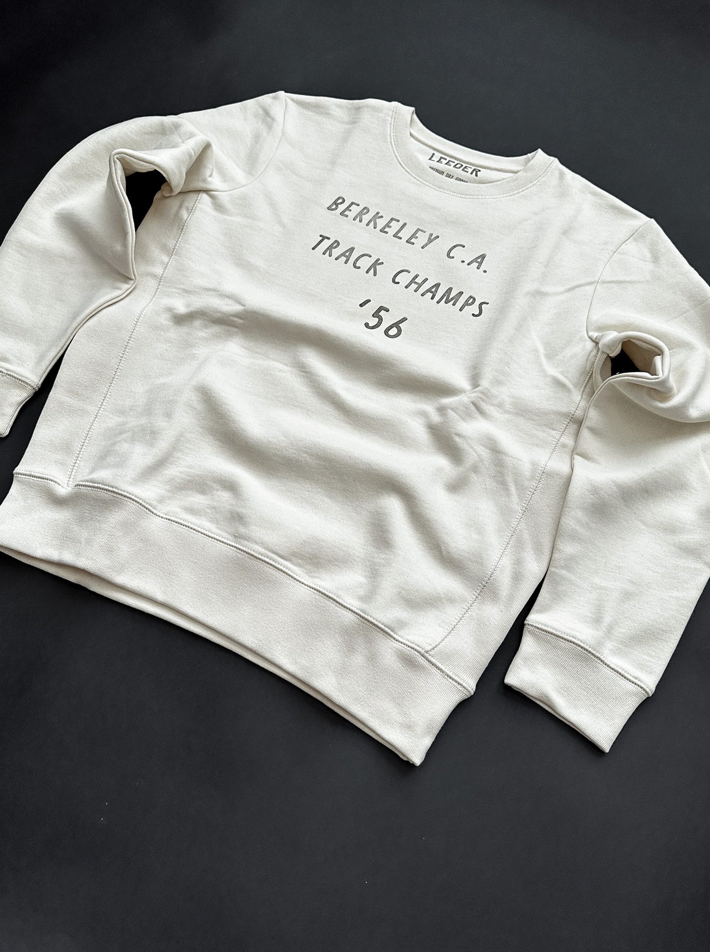 BERKELEY C.A. TRACK CHAMPS '56 HAND STAMPED SWEATSHIRT