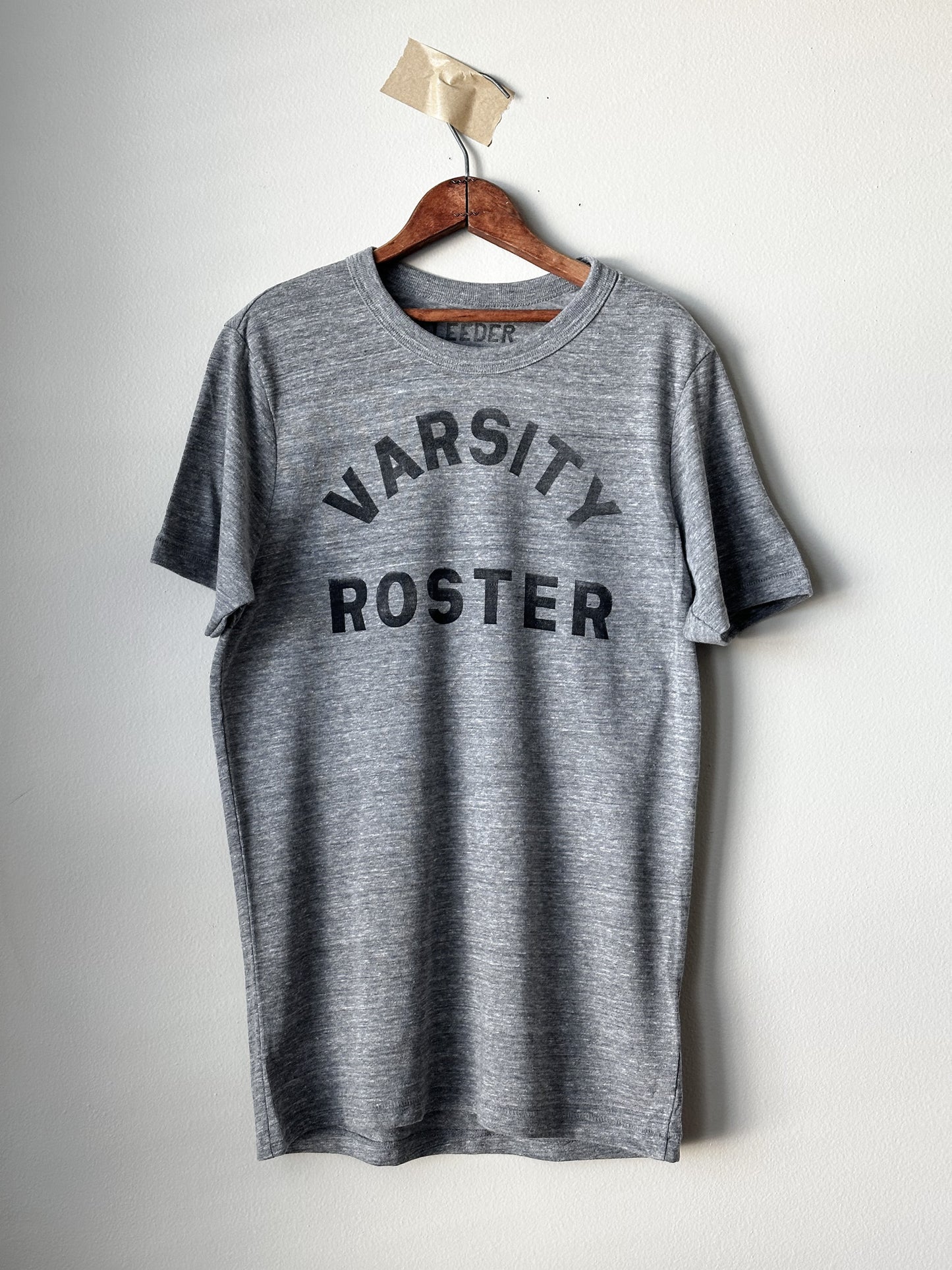 VARSITY ROSTER HAND STAMPED TEE | GREY TRI-BLEND