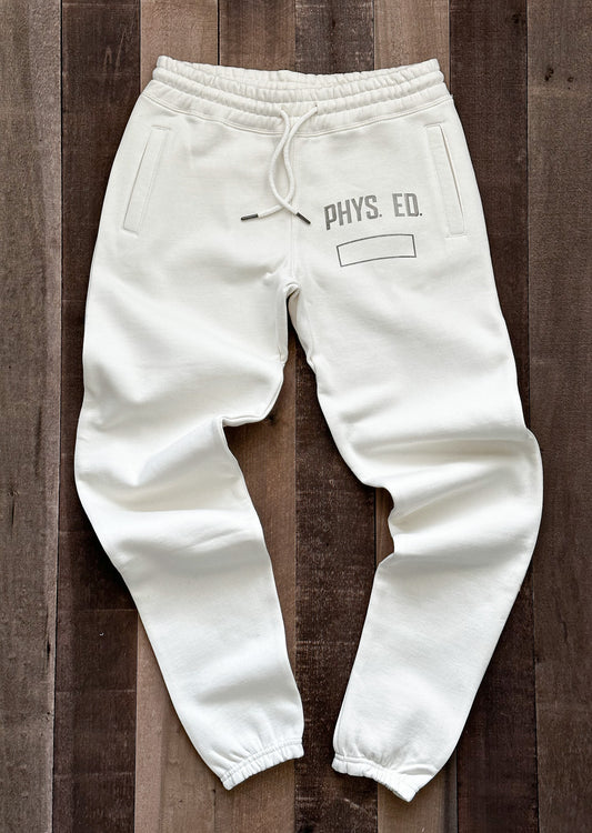 PHYS. ED. HAND STAMPED SWEATPANTS | NATURAL
